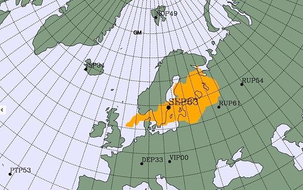 Karte Verbreitung Radioaktivität Nordeuropa