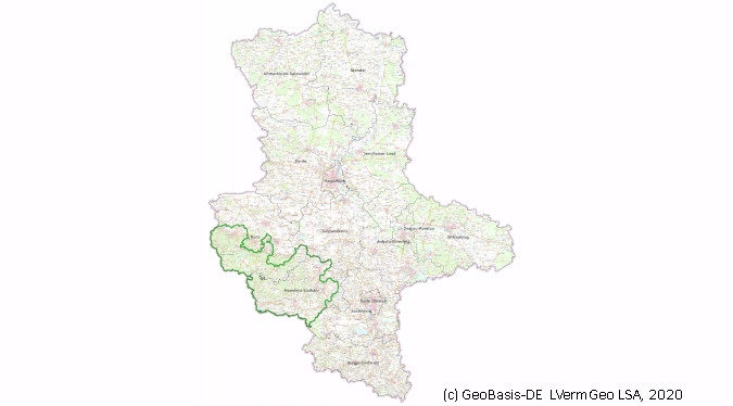 Ausgewiesene Radonvorsorgegebiete in Sachsen-Anhalt