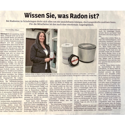 RadonTec in the Donau Zeitung - RadonTec in the Donau Zeitung