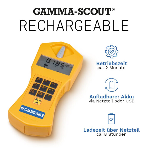 GAMMA-SCOUT | Rechargeable Geiger counter with rechargeable battery
